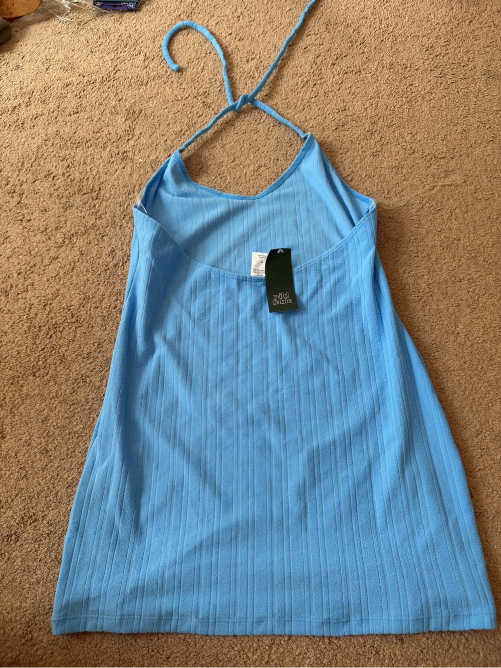 Target Light Blue Ribbed Halter Slip Dress